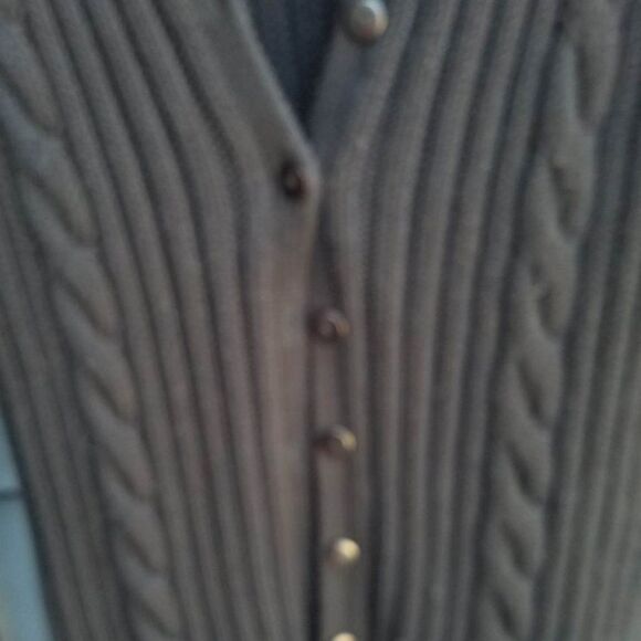 Y2K Black Ribbed Q knitwear Midi/Maxi Cardigan Sweater Size Med - Picture 5 of 9